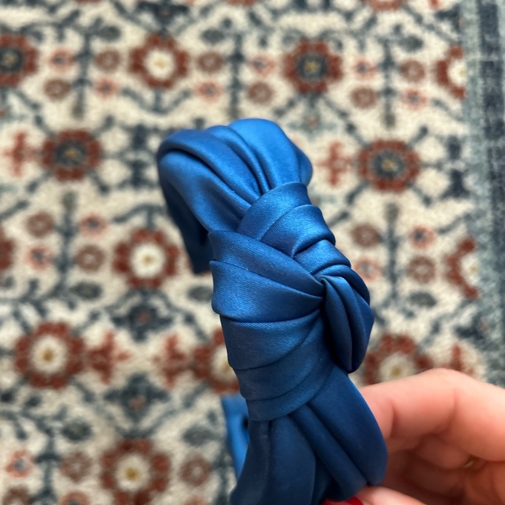 J. Crew Vibrant Blue Satin Headband